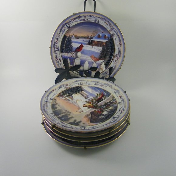5 Bradex Collector Plate 1993-1994 Afternoon In Pinegrove With Plate Ring - Picture 1 of 15